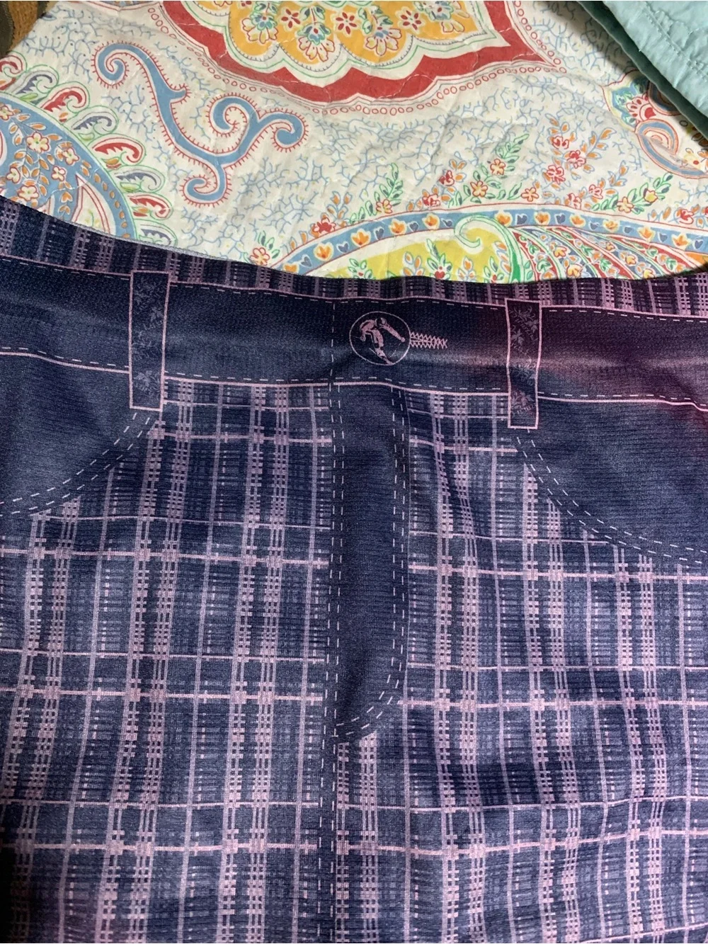 Girls' Pink Plaid Stretch Bottoms